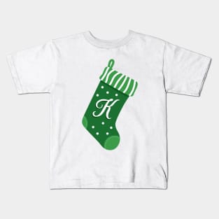 Christmas Stocking with the Letter K Kids T-Shirt